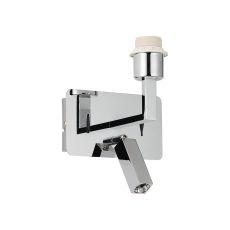 Clara Wall + Reading Light with USB-C + USB-A Socket, 1 x E27 + 3W LED, 3000K, 270lm, Individually Switched, Polished Chrome, 3yrs Warranty