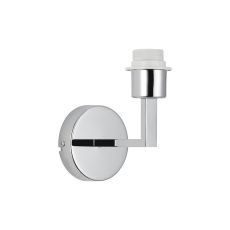 Clara 1 Light Round Base Wall Lamp (FRAME ONLY), E27 Polished Chrome