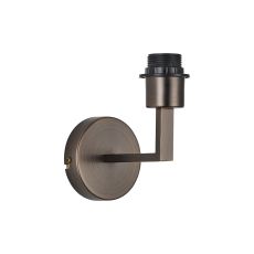 Clara 1 Light Round Base Wall Lamp (FRAME ONLY), E27 Matt Bronze