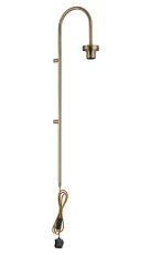 Zenth 85cm Antique Brass Curved 1 Light E27 Switched/Touch Dimmer Wall Light With Plug (FRAME ONLY)