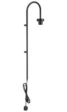 Zenth 85cm Satin Black Curved 1 Light E27 Switched/Touch Dimmer Wall Light With Plug (FRAME ONLY)