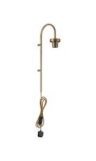 Zenth 50cm Antique Brass Curved 1 Light E27 Switched/Touch Dimmer Wall Light With Plug (FRAME ONLY)