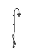 Zenth 50cm Satin Black Curved 1 Light E27 Switched/Touch Dimmer Wall Light With Plug (FRAME ONLY)
