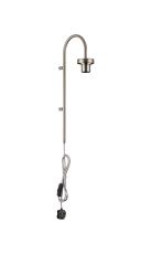 Zenth 50cm Satin Nickel Curved 1 Light E27 Switched/Touch Dimmer Wall Light With Plug (FRAME ONLY)