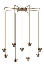 Zenth Antique Brass 9 Light E27 Round Multiple Spider Pendant Extendable Diameter (FRAME ONLY) (MAX 2.5KG SHADE)