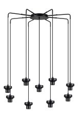 Zenth Satin Black 9 Light E27 Round Multiple Spider Pendant Extendable Diameter (FRAME ONLY) (MAX 2.5KG SHADE)