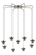 Zenth Satin Nickel 9 Light E27 Round Multiple Spider Pendant Extendable Diameter (FRAME ONLY) (MAX 2.5KG SHADE)
