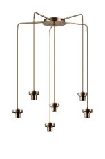 Zenth Antique Brass 6 Light E27 Round Multiple Spider Pendant Extendable Diameter (FRAME ONLY) (MAX 2.5KG SHADE)