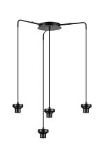 Zenth Satin Black 4 Light E27 Round Multiple Spider Pendant Extendable Diameter (FRAME ONLY) (MAX 2.5KG SHADE)