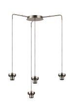 Zenth Satin Nickel 4 Light E27 Round Multiple Spider Pendant Extendable Diameter (FRAME ONLY) (MAX 2.5KG SHADE)