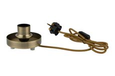 Zenth Antique Brass 1 Light E27 Shallow Table Lamp Without Shade,