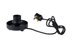 Zenth Satin Black 1 Light E27 Shallow Table Lamp Without Shade,