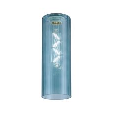 Zenth 10x28cm Petrol Blue Ribbed Slim Tube Glass (AD), Shade