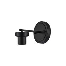 Zenth Satin Black 1 Light E27 Round Plate Wall Light (FRAME ONLY)