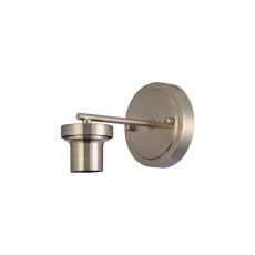 Zenth Satin Nickel 1 Light E27 Round Plate Wall Light (FRAME ONLY)