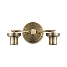 Zenth Antique Brass 2 Light E27 Round Plate Wall Light (FRAME ONLY)