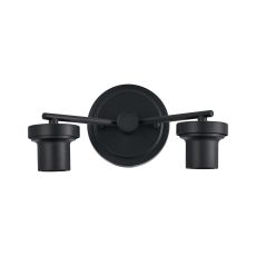 Zenth Satin Black 2 Light E27 Round Plate Wall Light (FRAME ONLY)