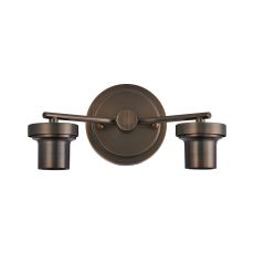 Zenth Matt Bronze 2 Light E27 Round Plate Wall Light (FRAME ONLY)