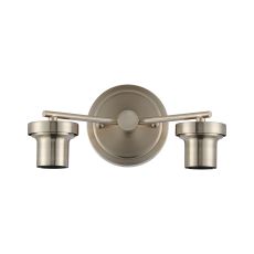 Zenth Satin Nickel 2 Light E27 Round Plate Wall Light (FRAME ONLY)
