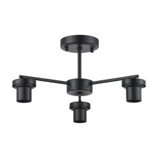 Zenth 44cm Satin Black 3 Light Downward Semi Ceiling (FRAME ONLY)