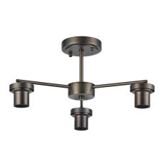 Zenth 44cm Matt Bronze 3 Light Downward Semi Ceiling (FRAME ONLY)