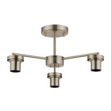Zenth 44cm Satin Nickel 3 Light Downward Semi Ceiling (FRAME ONLY)