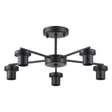 Zenth 51cm Satin Black 5 Light Downward Semi Ceiling (FRAME ONLY)