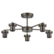 Zenth 51cm Matt Bronze 5 Light Downward Semi Ceiling (FRAME ONLY)