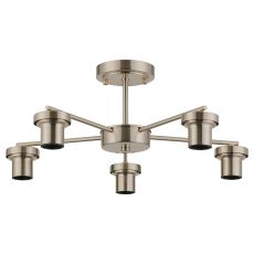 Zenth 51cm Satin Nickel 5 Light Downward Semi Ceiling (FRAME ONLY)
