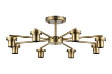 Zenth 66cm Antique Brass 8 Light Downward Semi Ceiling (FRAME ONLY)