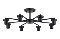 Zenth 66cm Satin Black 8 Light Downward Semi Ceiling (FRAME ONLY)