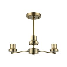 Zenth 44cm Antique Brass 3 Light Upward Semi Ceiling (FRAME ONLY)