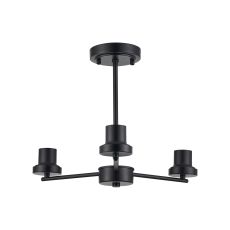 Zenth 44cm Satin Black 3 Light Upward Semi Ceiling (FRAME ONLY)
