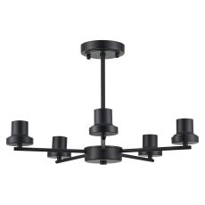 Zenth 52cm Satin Black 5 Light Upward Semi Ceiling (FRAME ONLY)