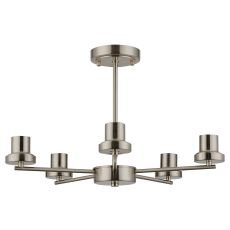 Zenth 52cm Satin Nickel 5 Light Upward Semi Ceiling (FRAME ONLY)