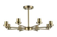 Zenth 66cm Antique Brass 8 Light Upward Semi Ceiling (FRAME ONLY)