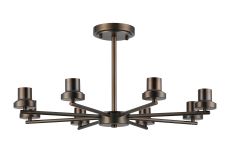Zenth 66cm Matt Bronze 8 Light Upward Semi Ceiling (FRAME ONLY)