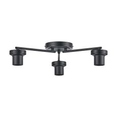 Zenth Satin Black 3 Light Flush Ceiling (FRAME ONLY)