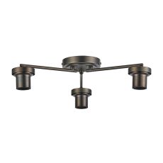 Zenth Matt Bronze 3 Light Flush Ceiling (FRAME ONLY)
