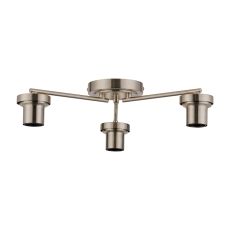 Zenth Satin Nickel 3 Light Flush Ceiling (FRAME ONLY)