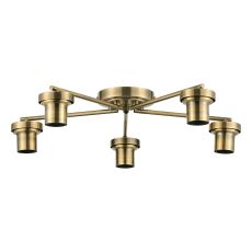 Zenth Antique Brass 5 Light Flush Ceiling (FRAME ONLY)