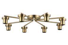 Zenth Antique Brass 8 Light Flush Ceiling (FRAME ONLY)