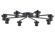 Zenth Satin Black 8 Light Flush Ceiling (FRAME ONLY)