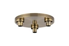 Zenth Antique Brass 3 Light E27 Round Flush Ceiling (FRAME ONLY)