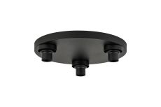 Zenth Satin Black 3 Light E27 Round Flush Ceiling (FRAME ONLY)