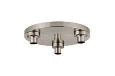 Zenth Satin Nickel 3 Light E27 Round Flush Ceiling (FRAME ONLY)