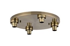 Zenth Antique Brass 4 Light E27 Round Flush Ceiling (FRAME ONLY)