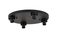 Zenth Satin Black 4 Light E27 Round Flush Ceiling (FRAME ONLY)