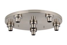Zenth Satin Nickel 6 Light E27 Round Flush Ceiling (FRAME ONLY)