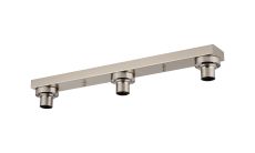 Zenth Satin Nickel 3 Light E27 Linear Flush Ceiling (FRAME ONLY)